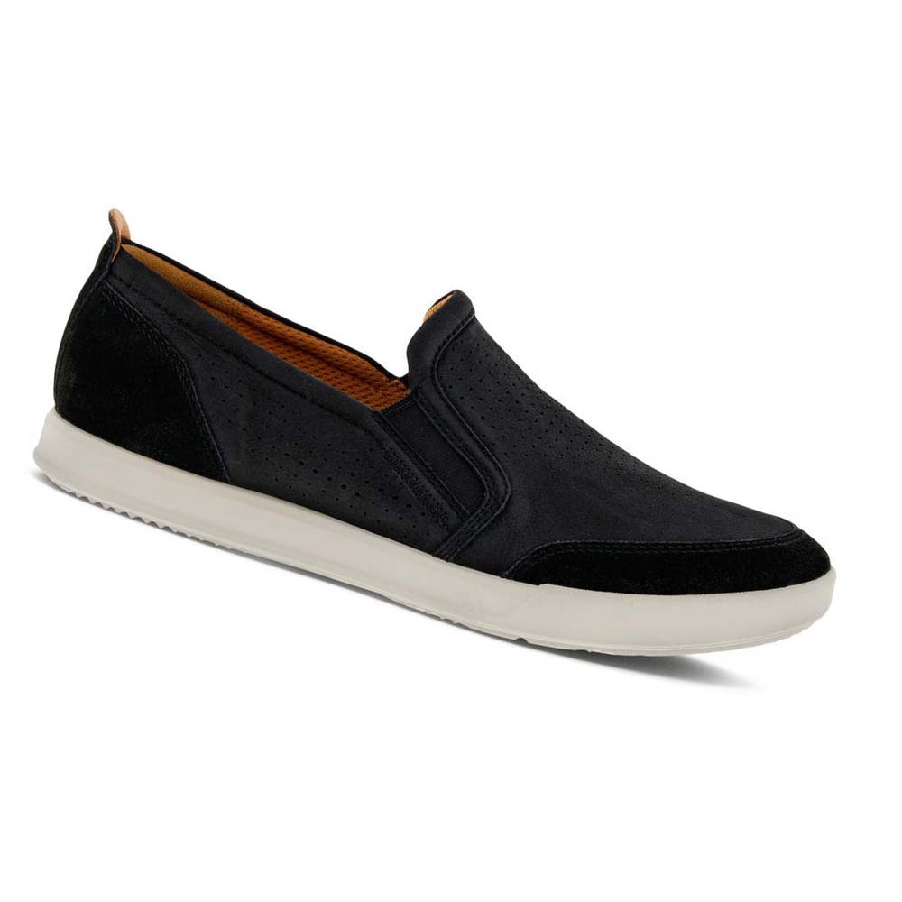 Ecco Collin 2.0 Retro Slip-on Fritidssko Herre Svarte | NO 465HAP